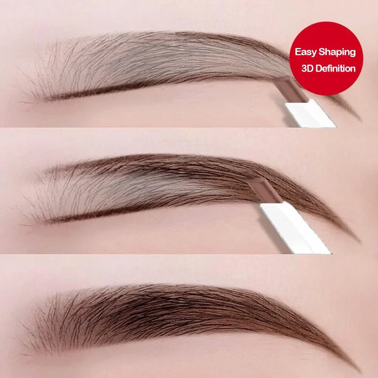 Blushimmer thin-head double-ended eyebrow pencil with brush tip, waterproof, long-lasting, auto-rotate, natural look, unisex design.