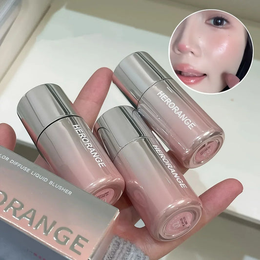 Blushimmer Herorange Liquid Blush Stick with sponge tip, suitable for lips and cheeks, waterproof, long-lasting, and color correcting.
