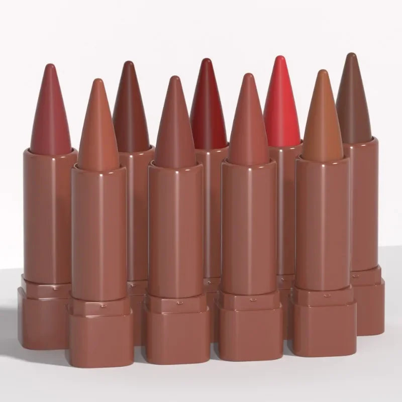 Blushimmer nude brown lip liner pencil with velvet matte finish, waterproof, non-stick, and long-lasting for women's lipstick makeup