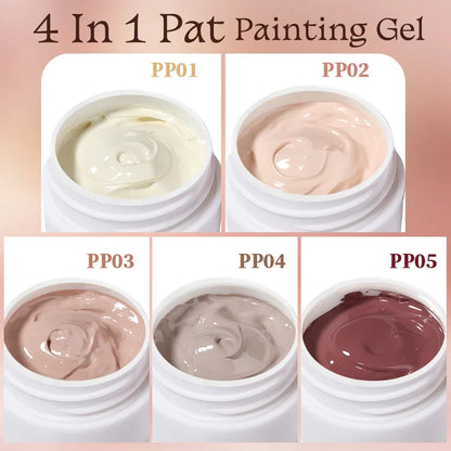 Blushimmer UR Sugar 4-in-1 nude pink gel nail art liner for gradient, edge cover, stamping, and detailed nail designs.