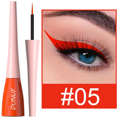 Matte dark green liquid eyeliner pencil by Blushimmer, waterproof, ultra-thin, quick-dry eye makeup product with vibrant color.