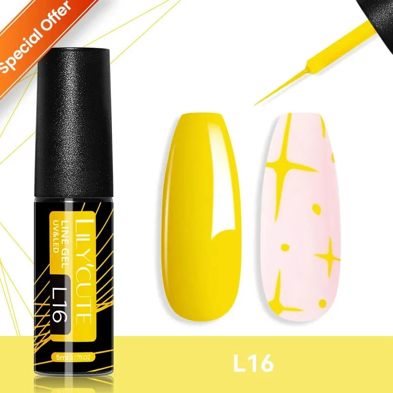Colorful LILYCUTE 7ml gel nail polish bottle from Blushimmer with vibrant semi-permanent UV gel for long-lasting manicure.