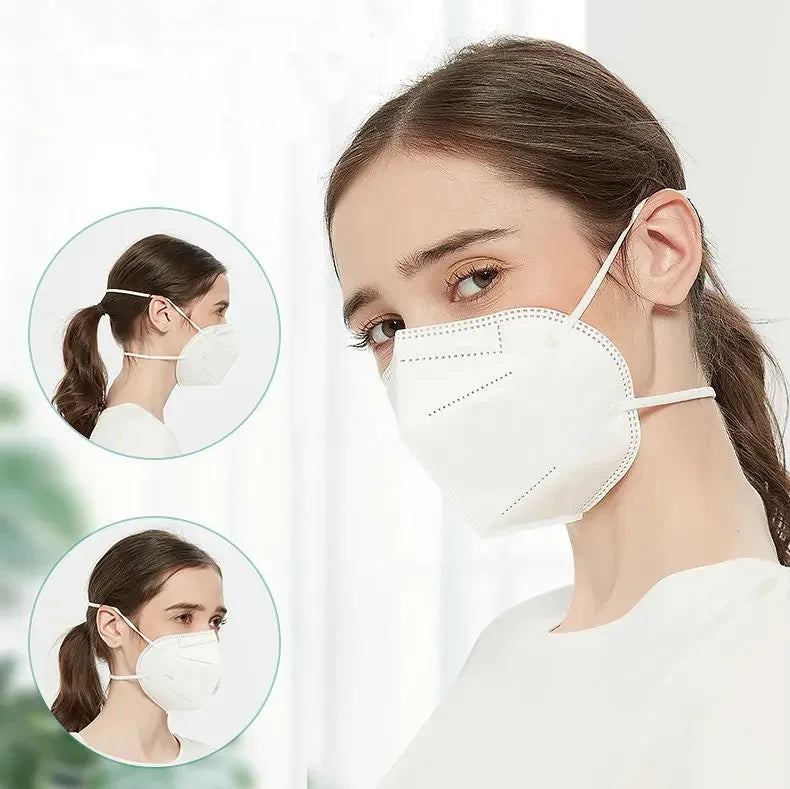 FFP2 KN95 Mask headband Mascarillas CE Black White 5 Layers Face Mask KN95 Filter Respirator mouth Mask Adults filter