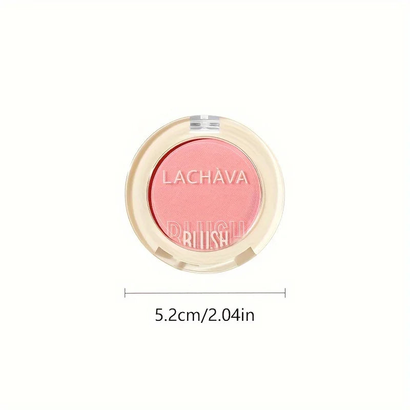 Blushimmer pearlescent blusher powder for brightening facial makeup, long-lasting waterproof pink and peach blush on a makeup palette.
