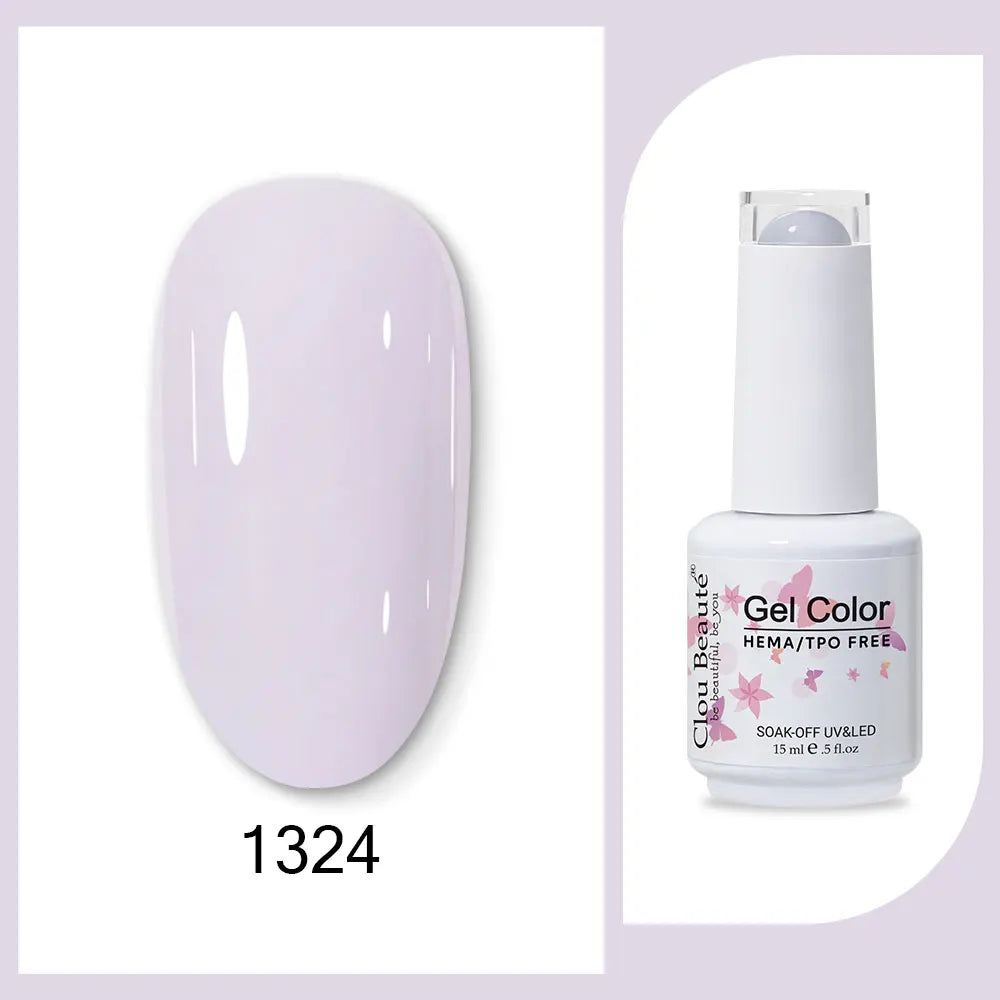 Clou Beaute semi-permanent gel nail polish in red, black, white, green, neon colors with velvet top coat, 15ml by Blushimmer.