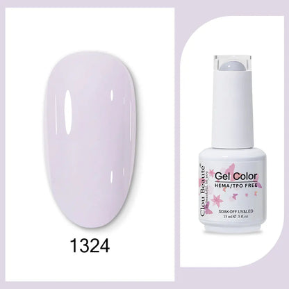 Clou Beaute semi-permanent gel nail polish in red, black, white, green, neon colors with velvet top coat, 15ml by Blushimmer.