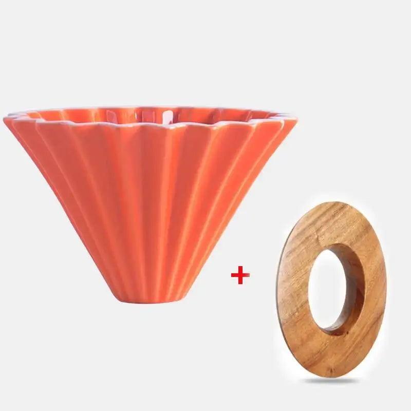 Ceramic Hand Brewing Coffee Dripper Pour Over Coffee Maker Handmade Origami Coffee Filter Cup Flower Shape Funnel Drip Cafe Cup