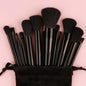 Set of soft, fluffy Blushimmer makeup brushes for foundation, powder, eyeshadow, and blending, ideal for professional cosmetic application.