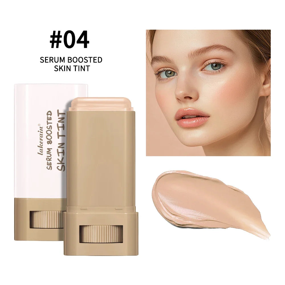 Blushimmer Balm Serum Skin Tint stick with silky, moisturizing texture for even skin tone and natural coverage, travel-friendly makeup.