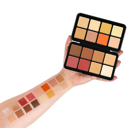 12 Color Blush Concealer Set Natural Blemish Brightening Highlighter 16 Color Waterproof face contour cream palette custom logo