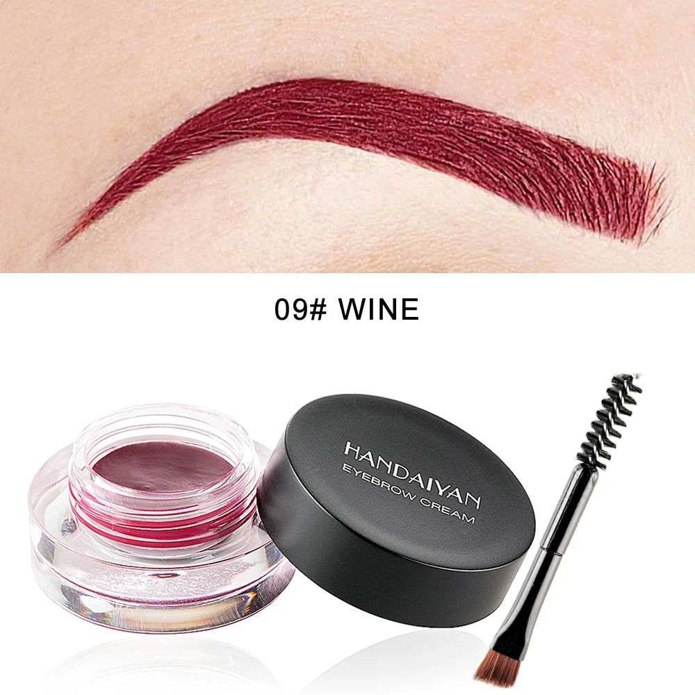 Blushimmer HANDAIYAN colorful eyebrow cream gel with brushes, high pigment waterproof brow tint for long-lasting, vibrant eyebrows.