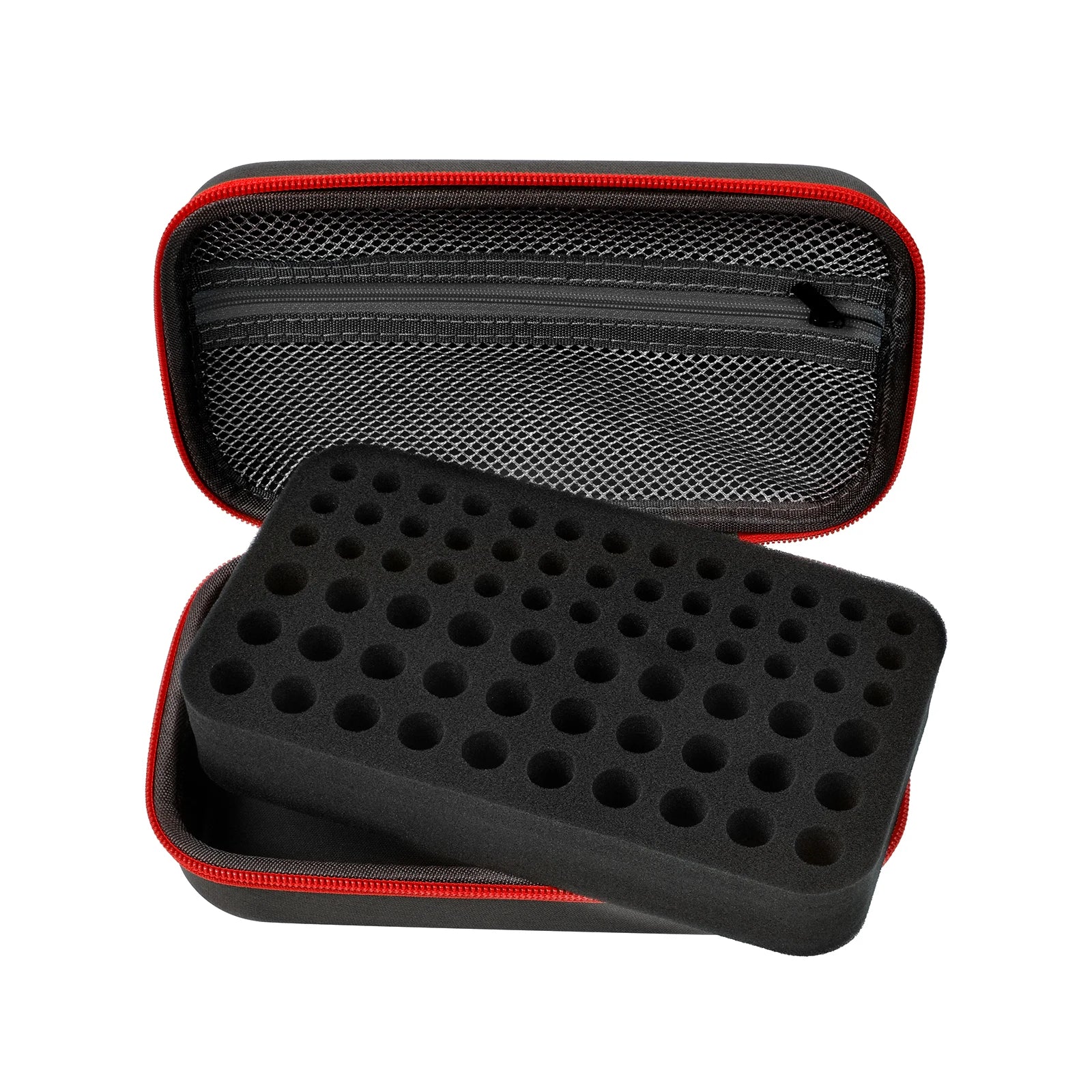 Battery Storage Bag - Holds 69+ AA/AAA/C/9V/3V Lithium Batteries,  Organizer with Foam Slots & Mesh Pocket, No Tester Included