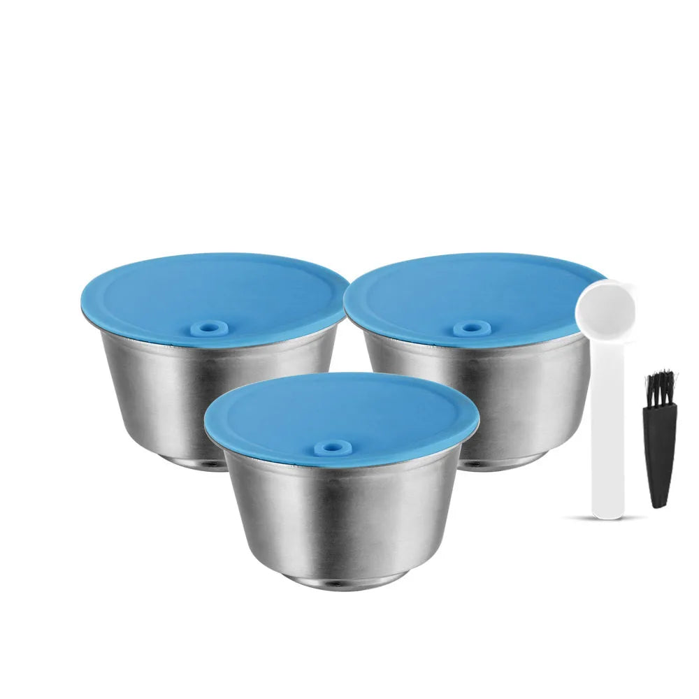 iCafilas Rechargeable Coffee Capsules Dolce Gusto Refillable Coffee Capsule Stainless Steel Filter Cup Coffee Accessories