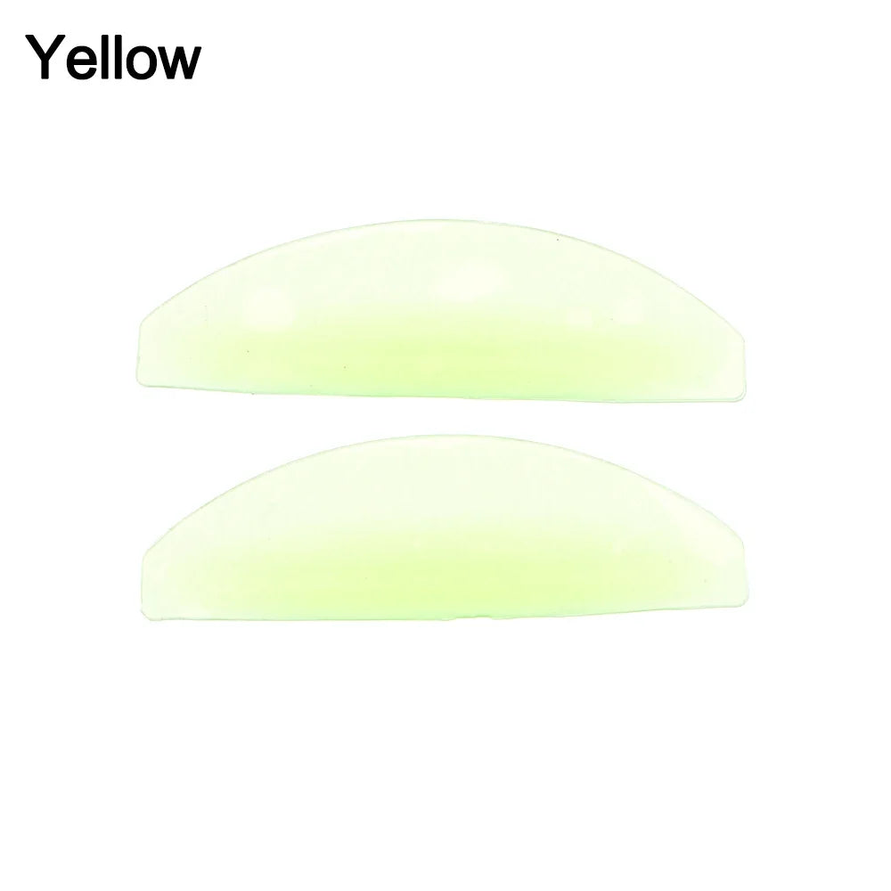 Pair of silicone eyelash perm pads from Blushimmer, 3D lash lifting shields for curling and shaping eyelashes.