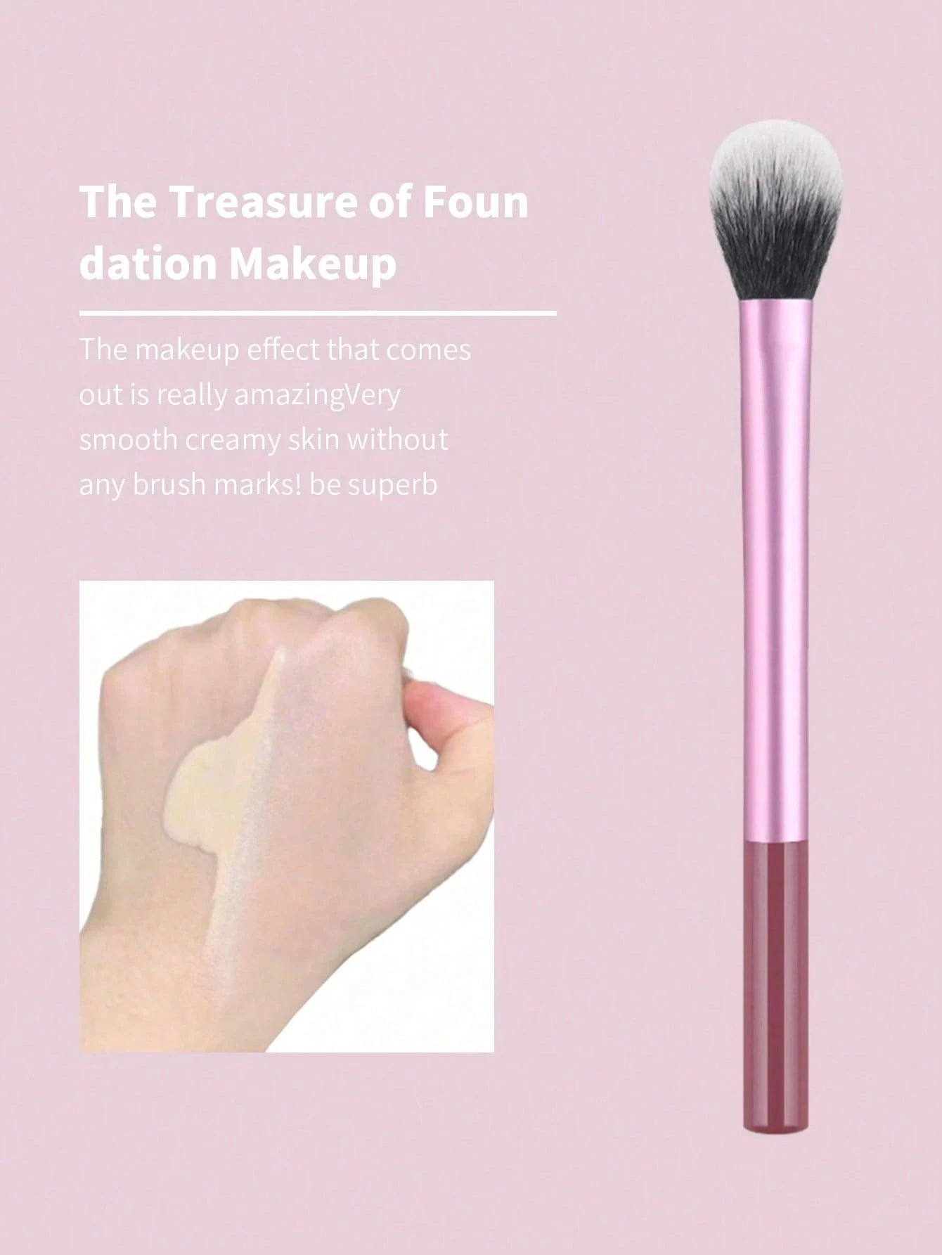 1pc Pink Eyeshadow Brush, Makeup Brush For Flat And Blending, Soft Bristles Won't Irritate Eyelids,Eyebrow Brush,Eyeshadow Brush