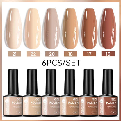 Blushimmer UR SUGAR 7ml gel nail polish set with nude pink, red, and glitter shades, ideal for semi-permanent manicure and UV gel nails.