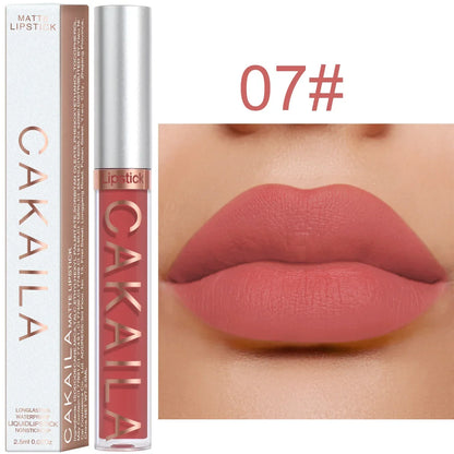 Blushimmer velvet matte lipstick and lip gloss in light red with a silky, long-lasting liquid lip tint for women.