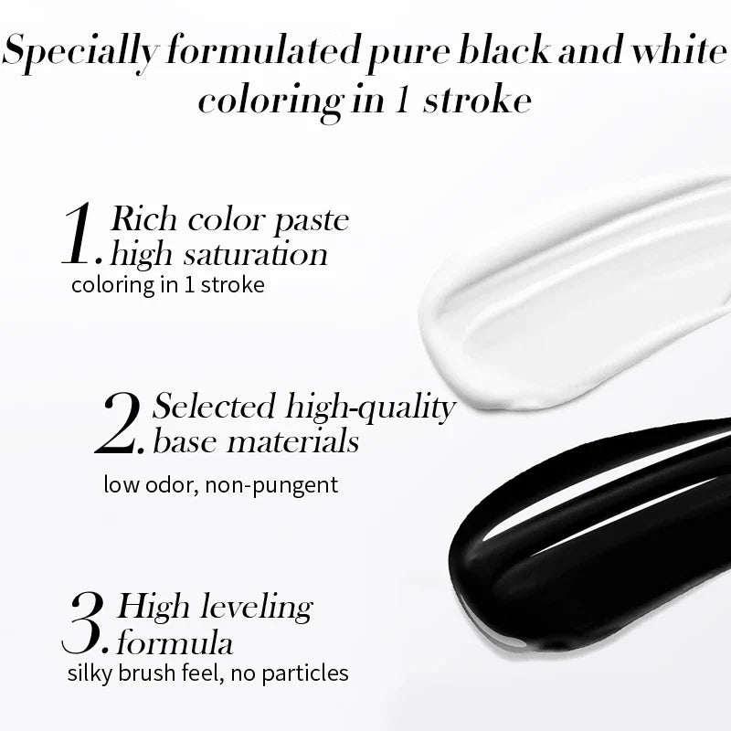 Blushimmer Born Pretty 250g black and white gel nail polish set with semi-permanent soak-off UV LED gel, jelly nude color.