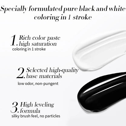 Blushimmer Born Pretty 250g black and white gel nail polish set with semi-permanent soak-off UV LED gel, jelly nude color.