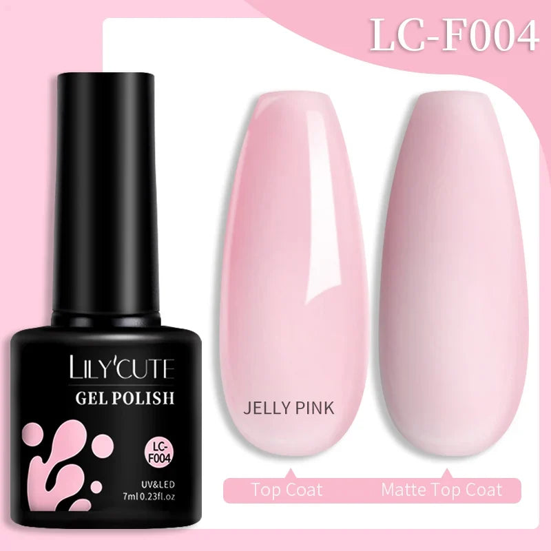 Colorful LILYCUTE gel nail polish in 7ml bottle by Blushimmer, featuring vibrant shades for long-lasting manicure and nail art.