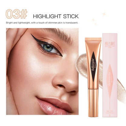 Blushimmer multifunctional makeup pen with liquid blush, bronzer, highlighter, and sponge tip for contouring and highlighting.