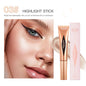 Blushimmer multifunctional makeup pen with liquid blush, bronzer, highlighter, and sponge tip for contouring and highlighting.
