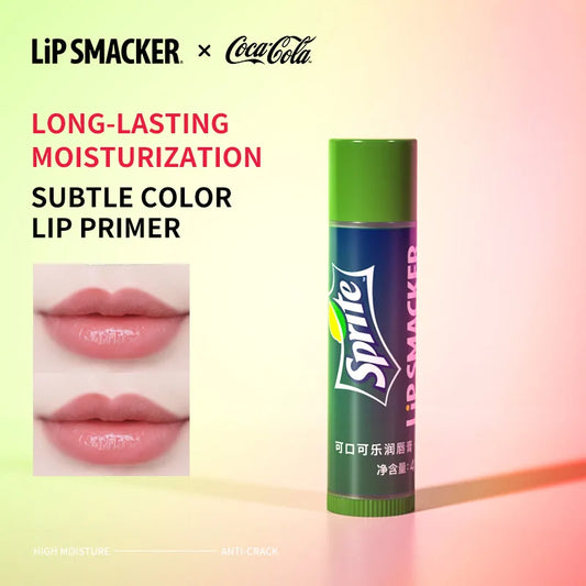 Blushimmer Lip Smacker X Coca Cola collaborative colored lip balm in autumn winter packaging with moisturizing formula