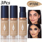 Blushimmer 3-piece full coverage concealer and foundation set with waterproof matte finish for dark spots and tattoos, travel size cosmetics