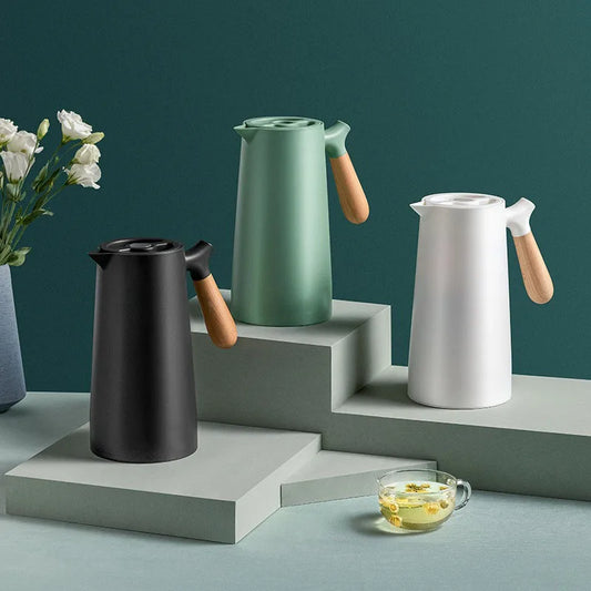 1000ML Large Capacity Thermos Nordic Thermal Insulation Kettle Coffee Thermal Insulation Pot Glass Liner Thermos Hot Water