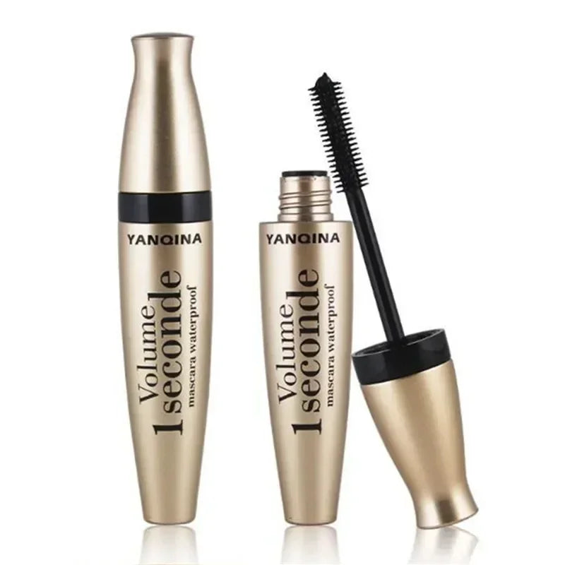 Blushimmer 3D fiber mascara with long black silk lash extensions, waterproof eye makeup enhancing natural lash length and volume.