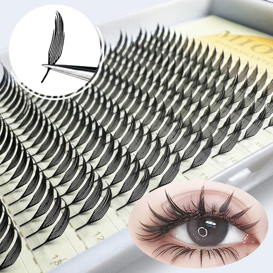 Anime Spire Eyelash Extension Feather Shape C/D Curl Premade Fans Tower Lashes Soft Lightweight Manga Effect False Lashes Makeup