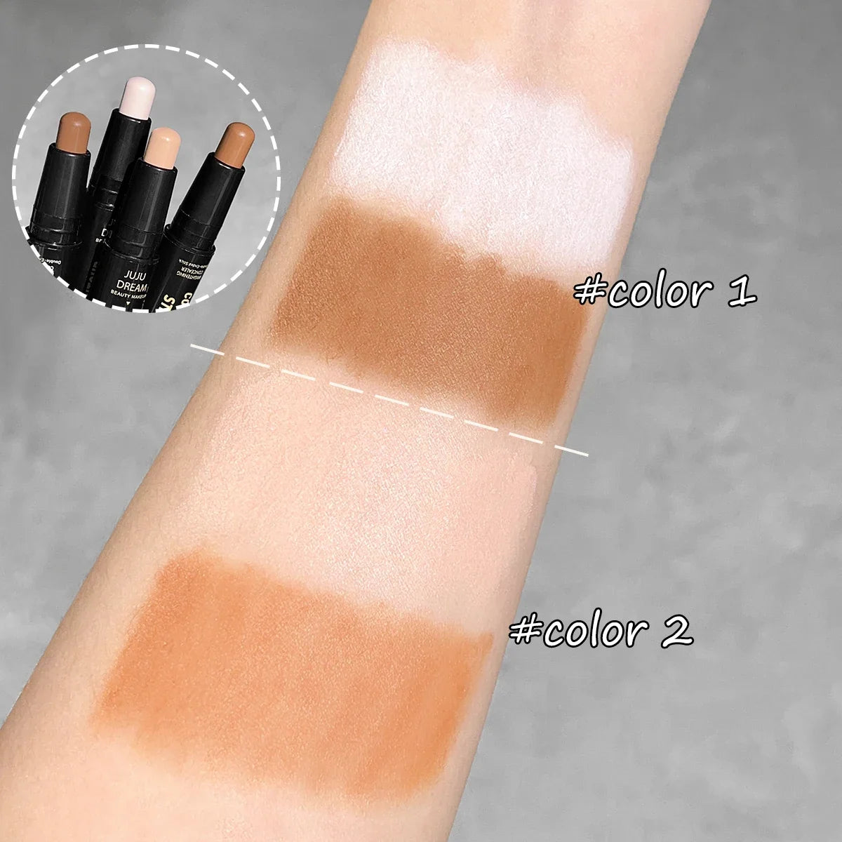 Blushimmer double-ended high-light trimming stick for facial contouring, nose shadow, and brightening with three-dimensional effect