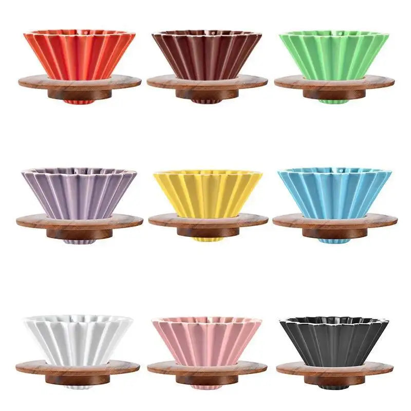 Ceramic Hand Brewing Coffee Dripper Pour Over Coffee Maker Handmade Origami Coffee Filter Cup Flower Shape Funnel Drip Cafe Cup