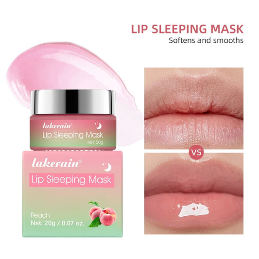Blushimmer Peach Collagen Lip Sleeping Mask with moisturizing, plumping formula for dry, chapped lips and long-lasting hydration.