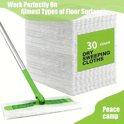 30/100PCS Disposable MicroFibre Electrostatic Floor Cloths Dust Removal Mop Paper Floor Cleaning Wipes for Flat Swivel Mop