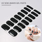 Blushimmer 16Tips glitter semi-cured gel UV sticker with 3D French gradient shine and full cover glitter decal for nails.