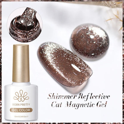 Born Pretty 117 Colors cat magnetic gel nail polish in 10ml bottle, showcasing vibrant, semi-permanent gel nails with full coverage.