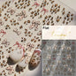 French leopard print bowknot lace ribbon with rhinestones and pearls, perfect for manicure decoration and nail art by Blushimmer.