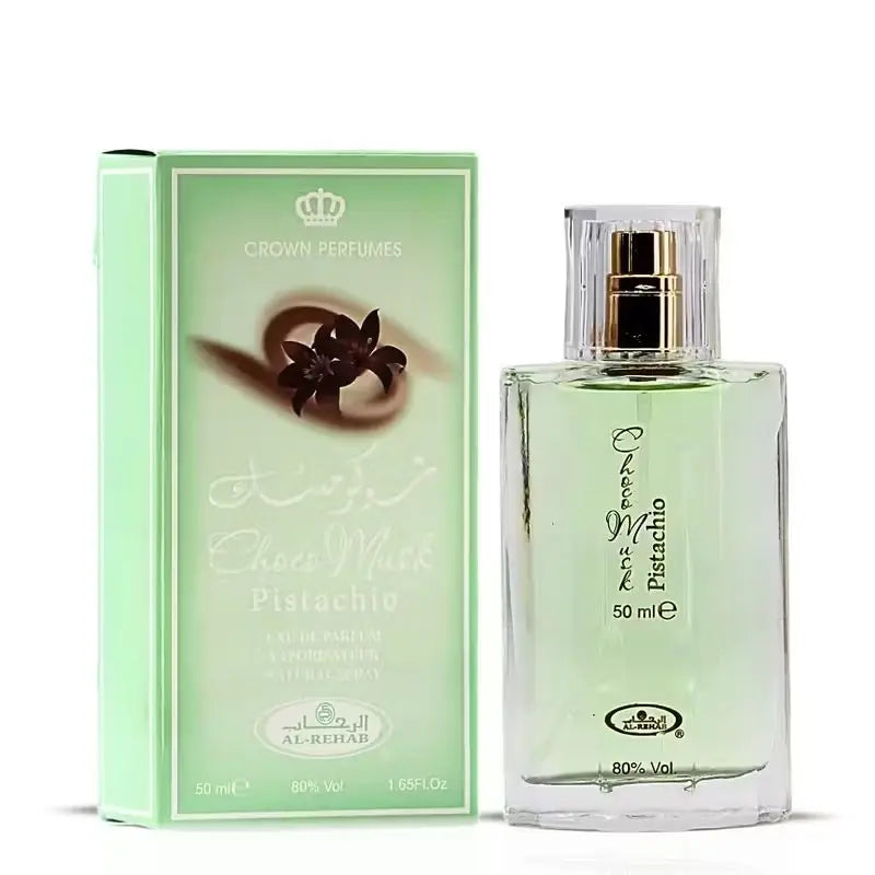 Al Rehab Choco Musk collection with varied scented bottles featuring sweet, rich fragrances for unisex use by Blushimmer.