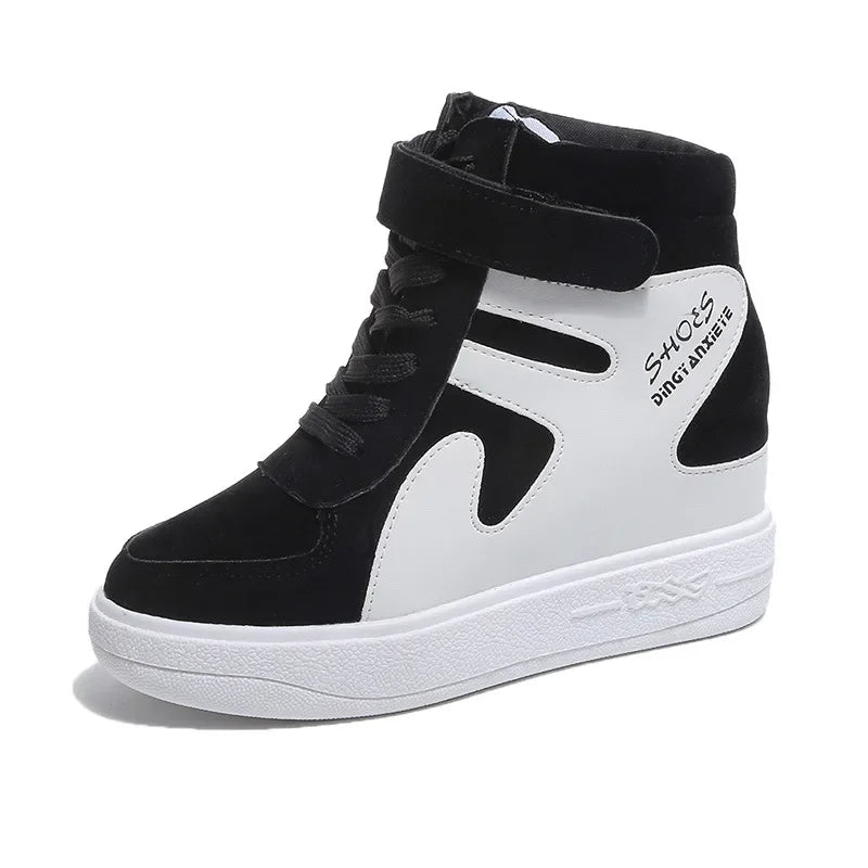 Red Sneakers Women High Top Platform Sneakers Women Casual Wedges Shoes Womens Shoes Black Platform Vulcanize Shoes Women