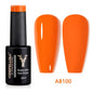 Blushimmer YOKEFELLOW 10ml nude pink gel nail polish in a clear bottle with a brush, highlighting translucent pink UV gel varnish.