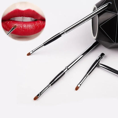 Blushimmer portable silver lip gloss brush pen with metal handle, protective cap, ideal for applying lipstick and lip gloss.