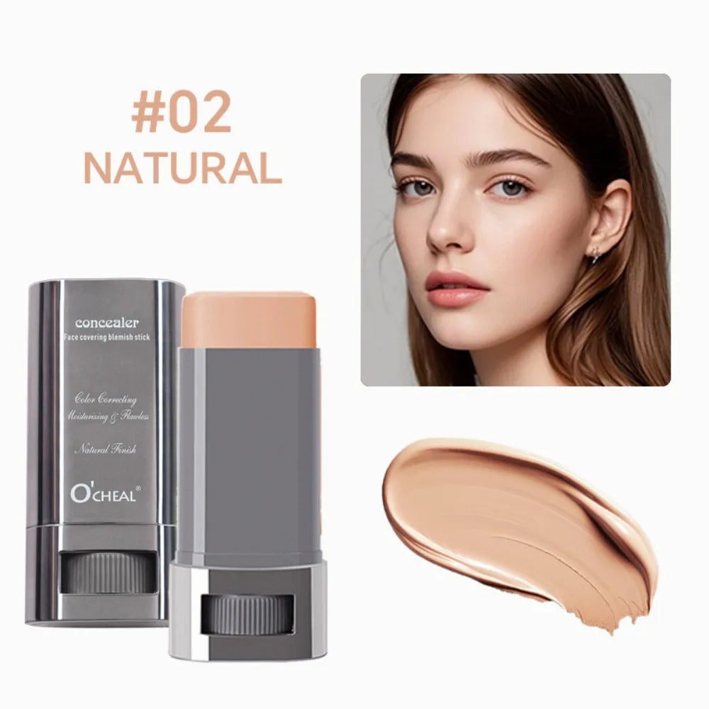 Blushimmer stick foundation balm serum with high coverage, smooth finish, travel-friendly bronze skin tint and plumping effect.