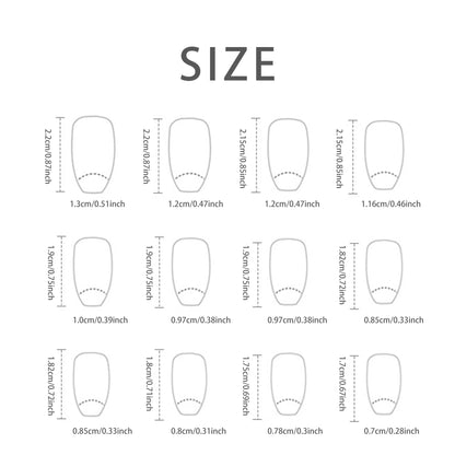 24 PCs Short Pieces of French Gradient Glitter Fingernail with 1 Jelly Gel and 1 Nail File