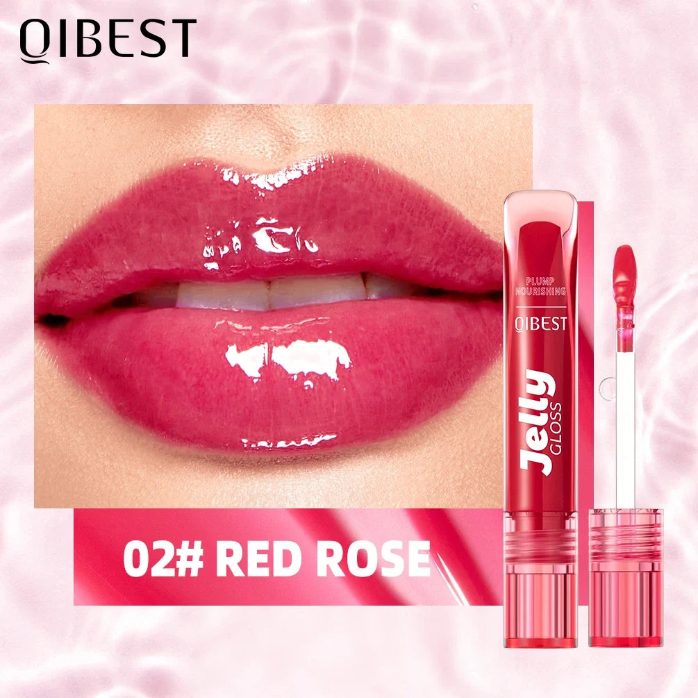 Blushimmer QIBEST Mirror Pearl Jelly Lipgloss featuring a hydrating, lightweight watery crystal lip tint with a glossy finish.
