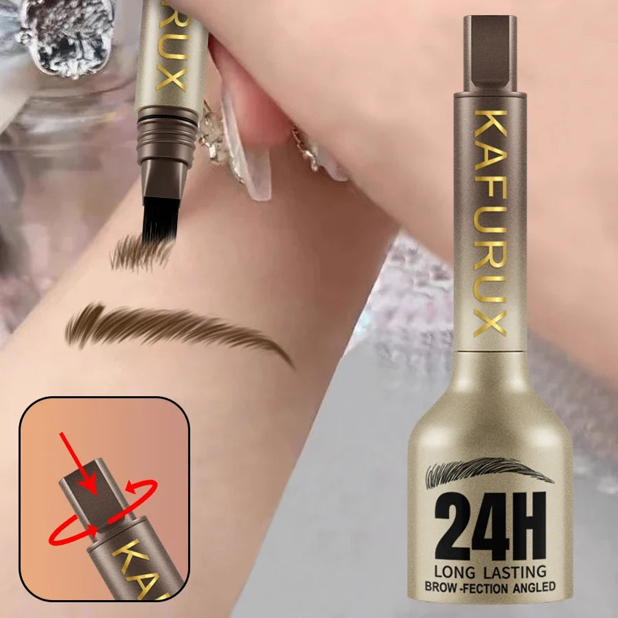 3D Dye Eyebrow Pencil Hairling Anti-smudge Waterproof Long Lasting Black Brown Large Brush Natural Wild Eyebrow Enhancers Cream