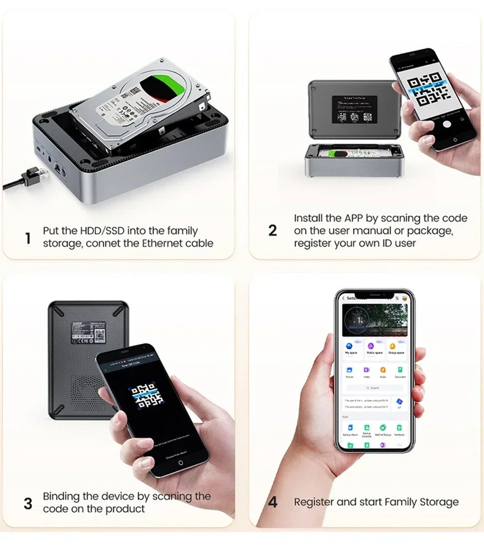 ORICO 3.5" Inch SATA Hard Drive Enclosure NAS Network HDD Storage Box USB C HD Disk External Case Housing Personal Cloud Server