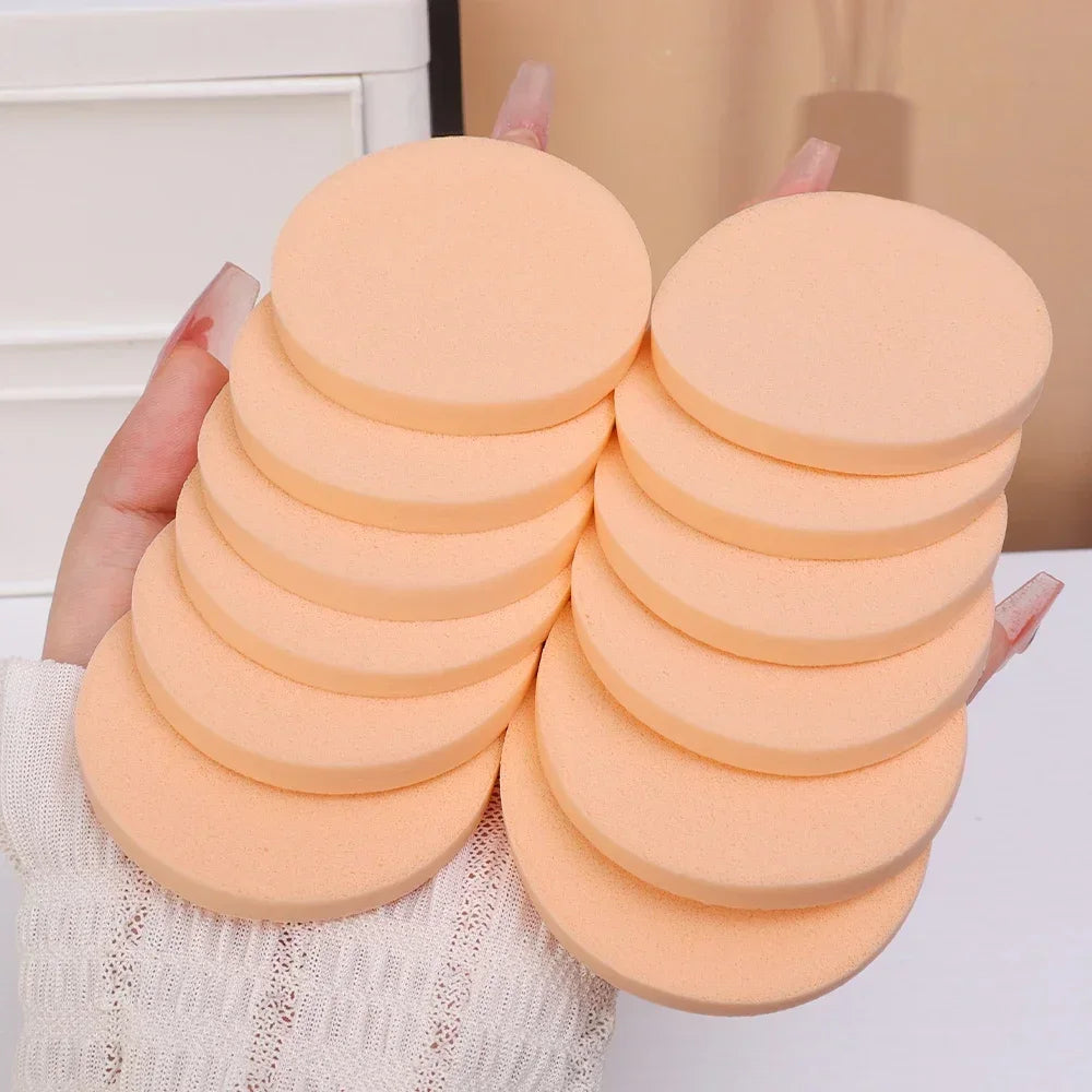 Set of 12-120 round sponge powder puffs by Blushimmer, ideal for wet or dry BB cream, foundation, and face makeup application.