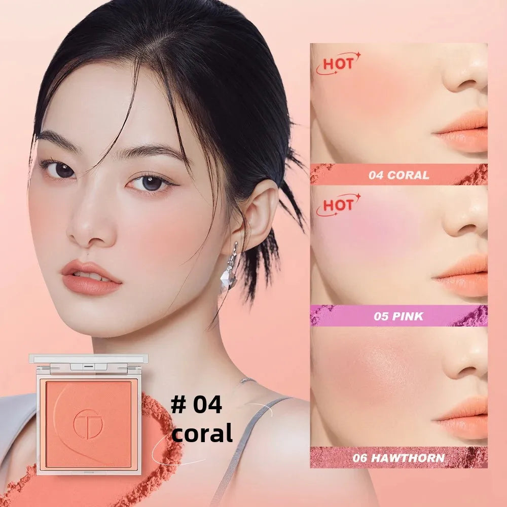 O.TWO.O 6 Color Blusher Mineral Soft Powder Long Lasting Natural Cheek Contour Palette Blush Shadow Matte Rouge Powder