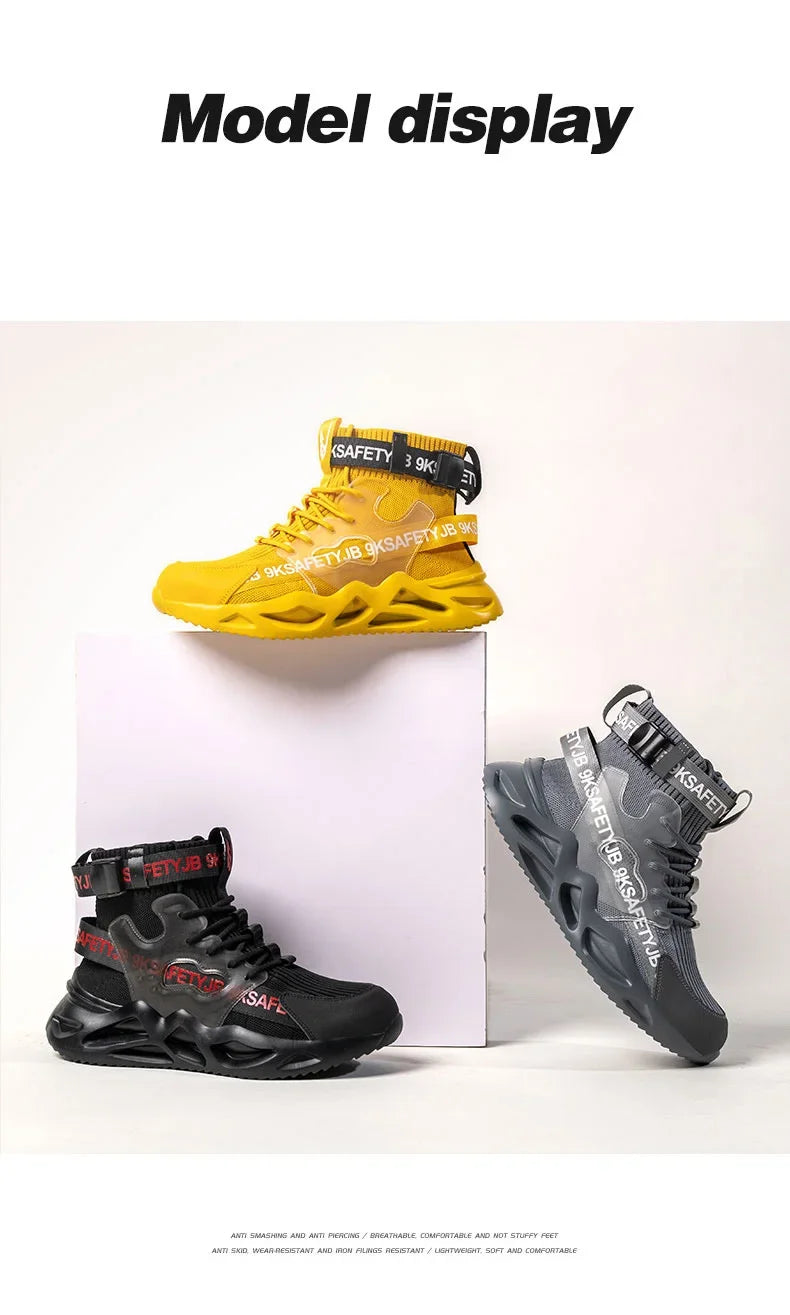 steel toe safety boots for men protective shoes industrial safety shoe woman light work shoes anti-puncture work safety sneakers